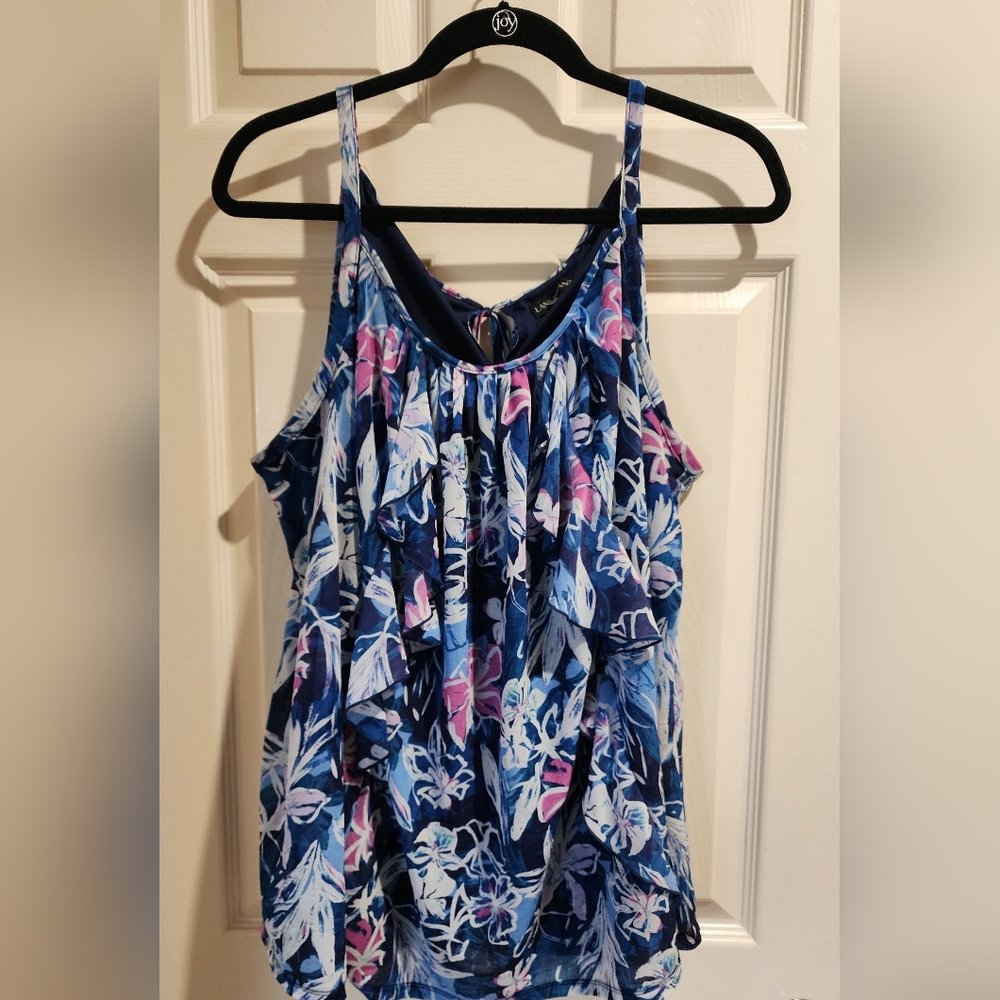 Lane Bryant tropical blue print, tank top 23/24